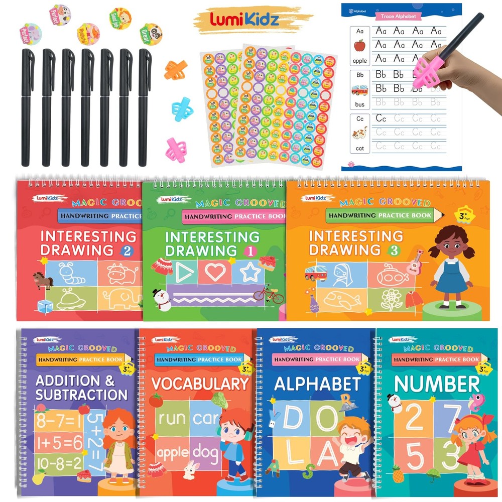 Magic Grooved Writing Practice for Ages 3-8, Handwriting Practice...