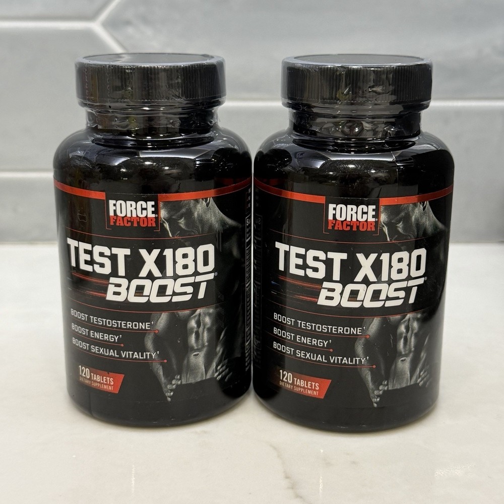2 Force Factor Test X180 Boost, Testosterone Booster 120 Tab Ea - 2 Bottles NEW