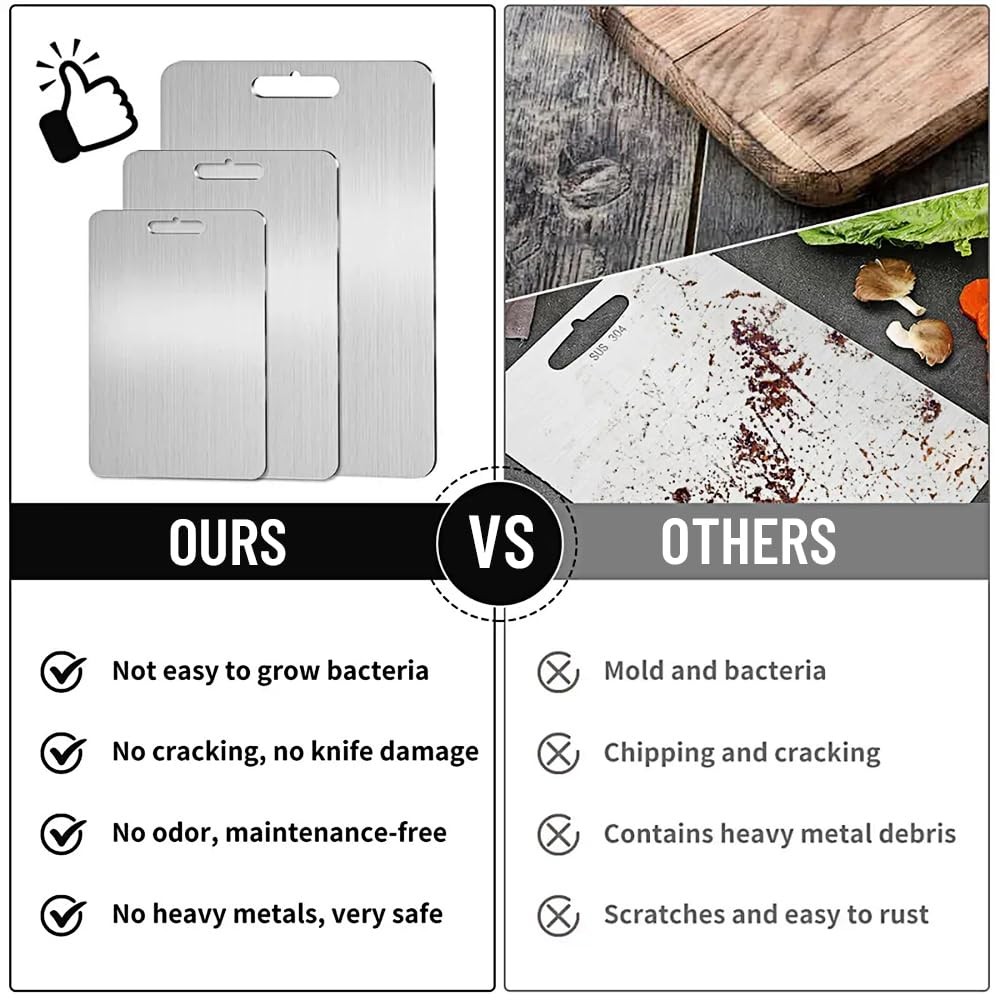 Titanium Cutting Board 100% Pure Titanium Cutting Board, 1.5MM Thickness Doub...