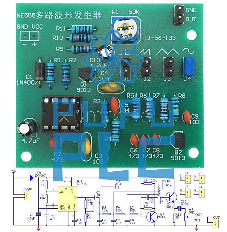 new 1PC NE555  Multi-Channel Waveform Generator Module Sine Triangle Square Wave
