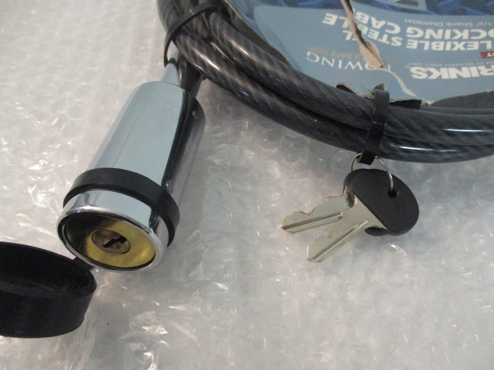Brinks Towing Multi-Fit 6' Flexible Steel Locking Cable 1/2'' & 5/8'' Shank =