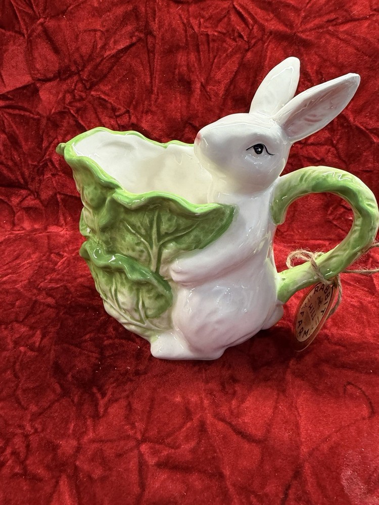 Arlington Designs Easter Bunny Rabbit Cabbage Ceramic Sugar Bowl /creamer New