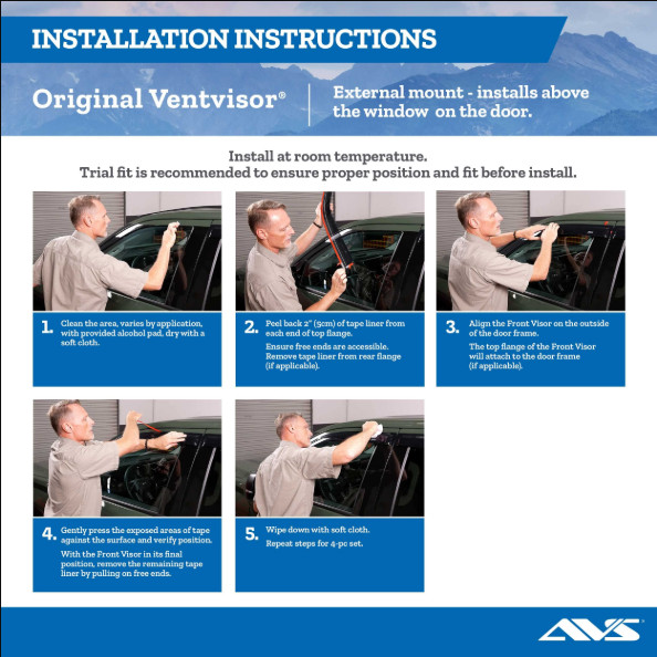 2011-2019 Ford Explorer AVS Window Vent Visors Rain Dust Guard Deflector 4PC.