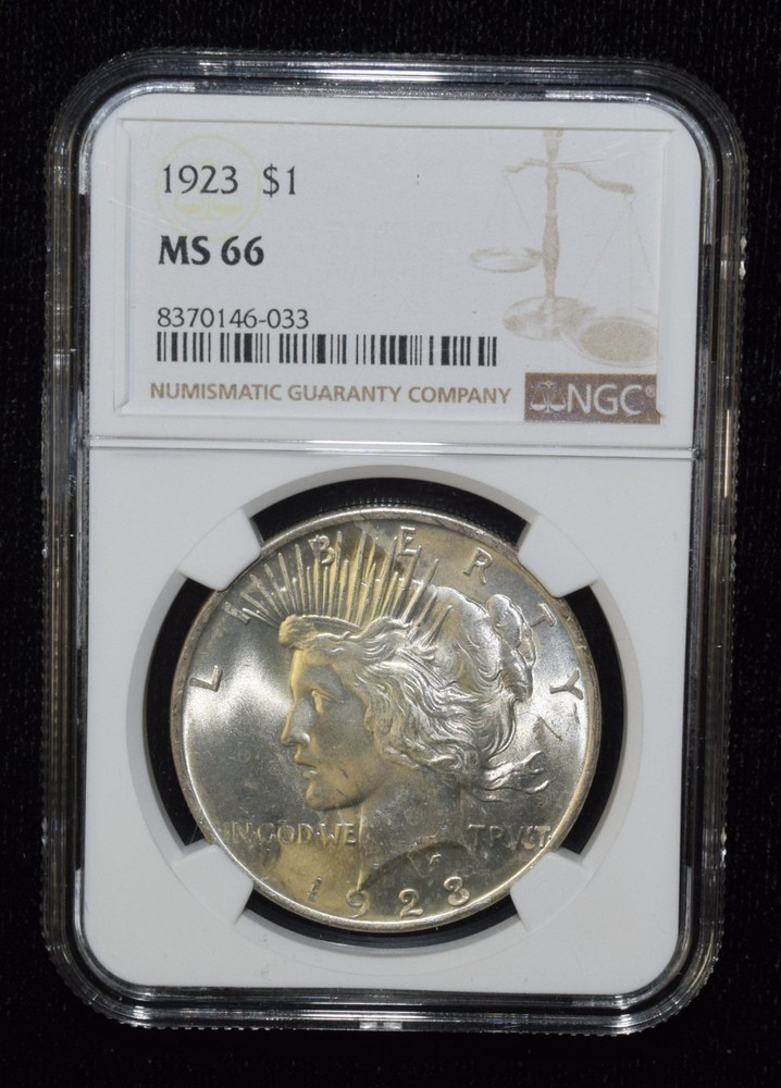 1923 P NGC MS66 Silver Peace Dollar Toned