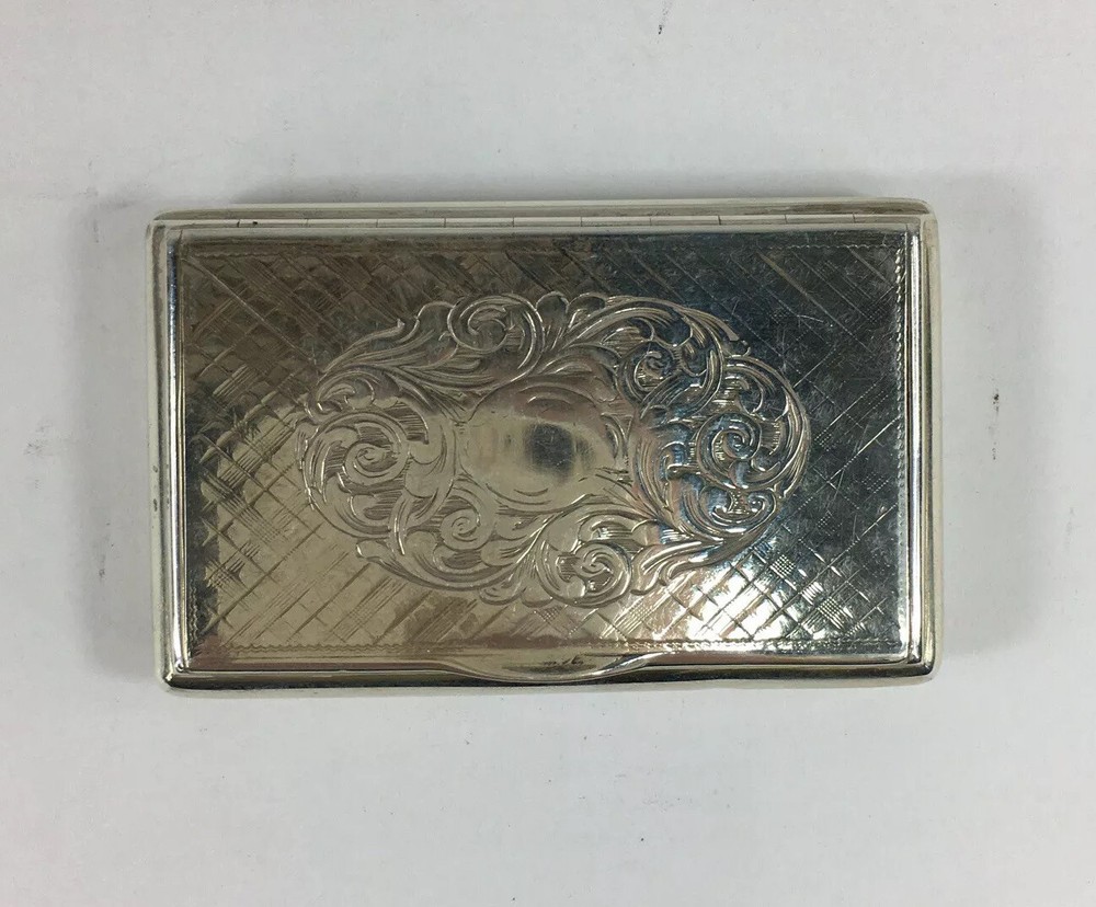 Antique 1844 Victorian Edward Smith Solid Silver Snuff Box Gilt Interior 48.2g
