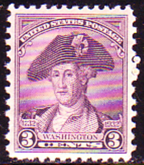 #708 THREE CENT WASHINGTON. SUPERB 4. NEVER HINGED ORIGINAL GUM.  SCV $150