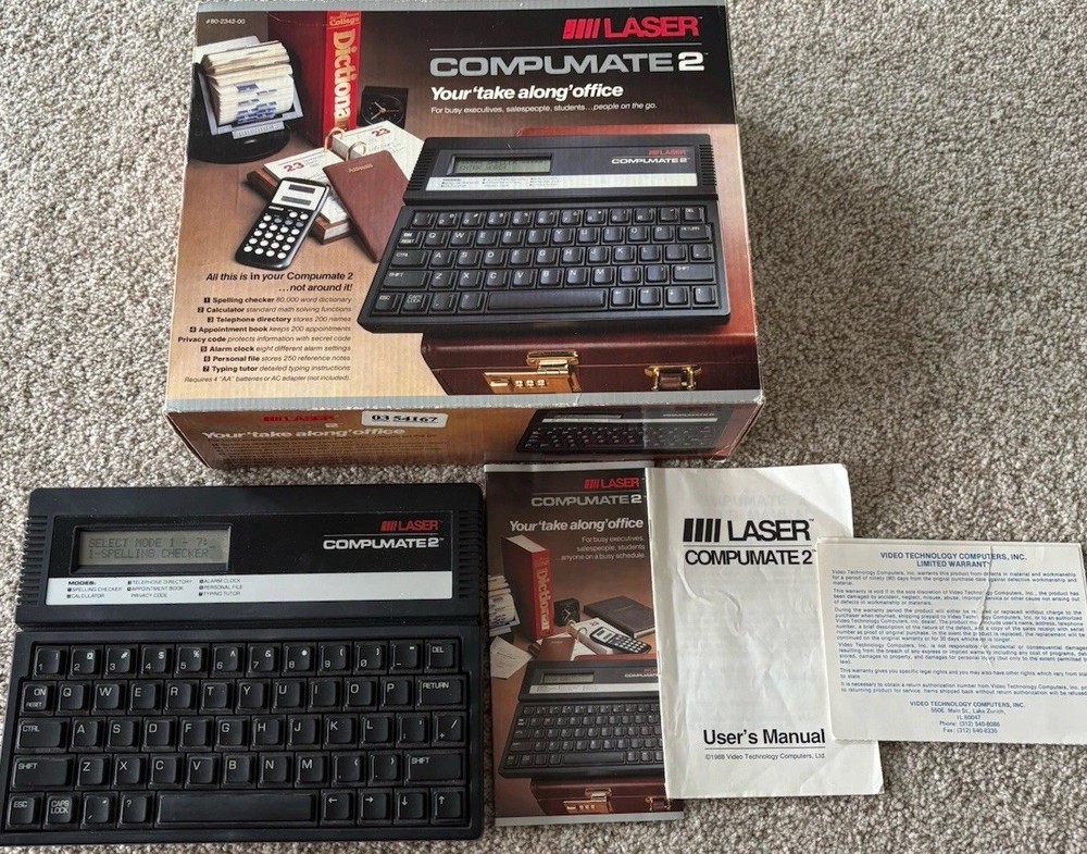 Laser Compumate 2 Computer vintage 80-2342-00 Tested Box + Instructions