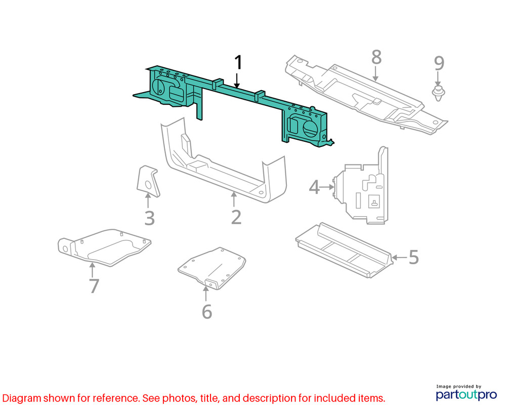 04 MERCURY MARAUDER UPPER RADIATOR CORE SUPPORT TIE BAR