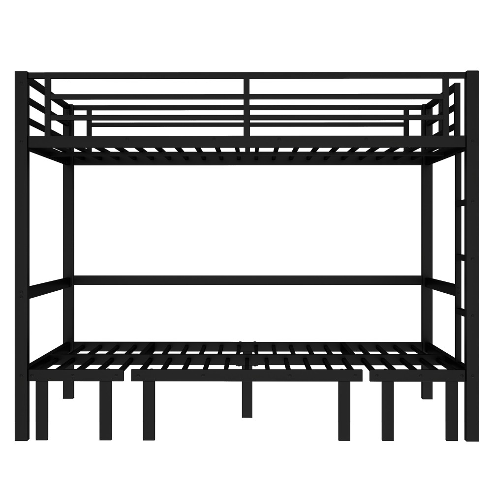 Queen over Queen Size Bed pull-out Metal Bunk Bed,lower bunk can be pulled out