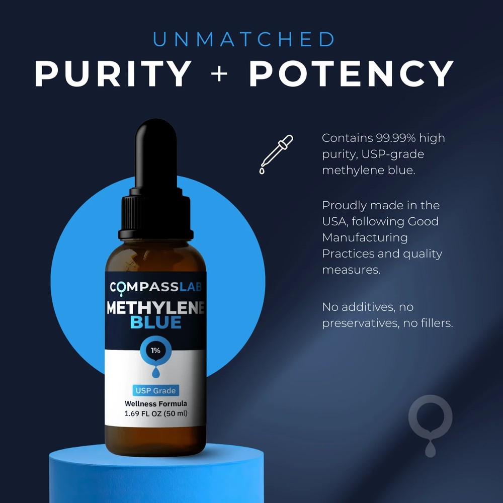 MB 1% Solution, 50 mL – Glass Bottle – Compass Laboratory