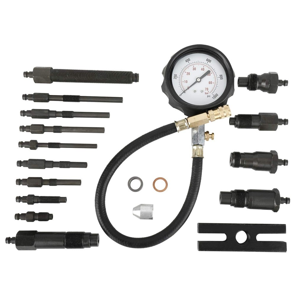 18Pcs Diesel Engine Compression Gauge Tester Kit Cylinder Pressure Test Tool Set