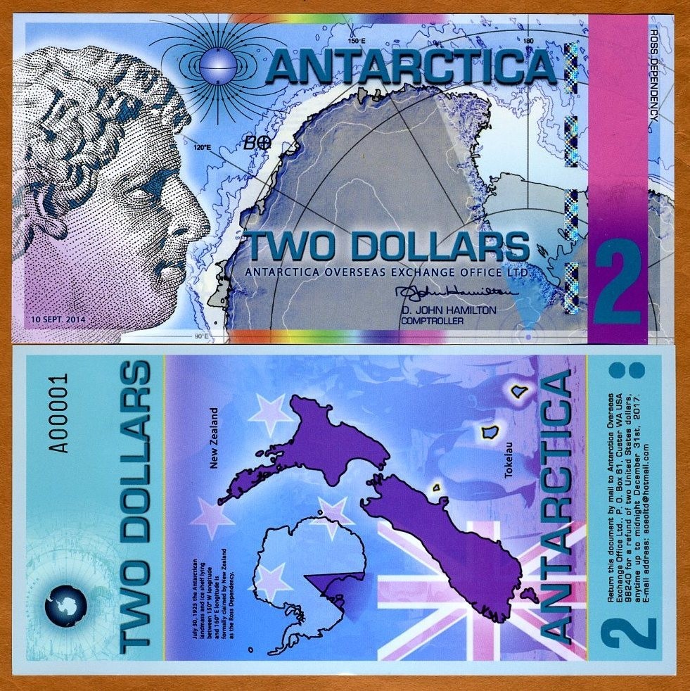 Antarctica, $2, 2014, Polymer Redesigned