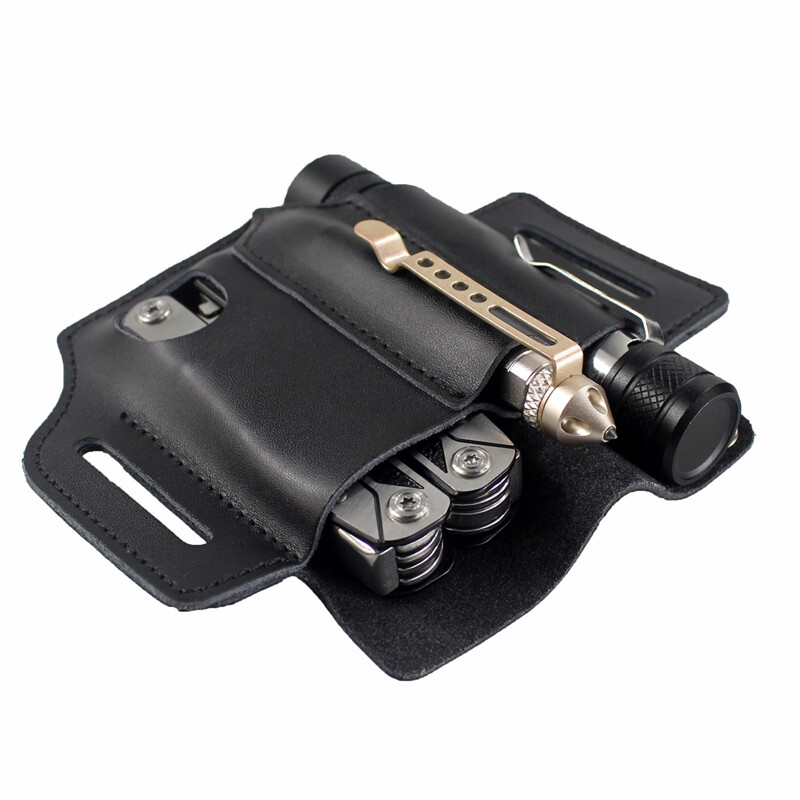 Leather Belt Tool Pouch EDC Storage Bag Flashlight Pouch