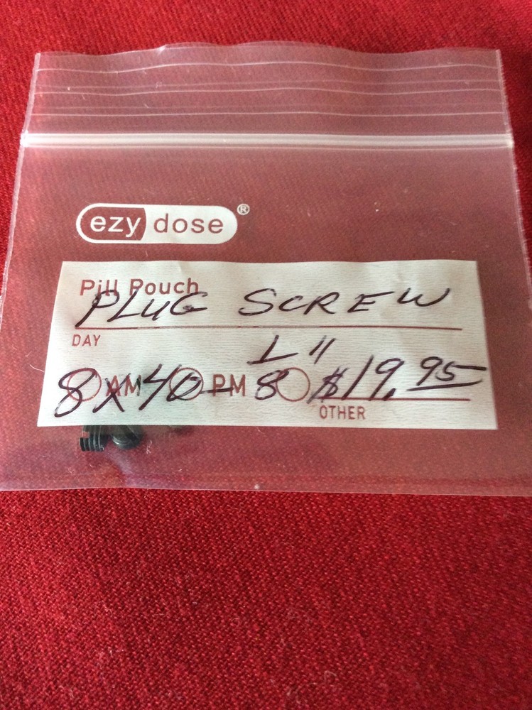 Plug Screw 8 X 40 - 1/8”