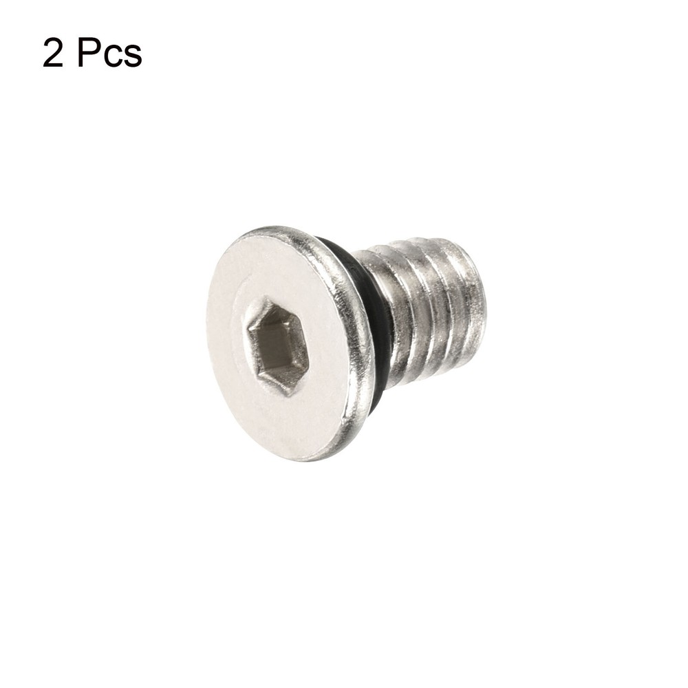 M6*1 Hex Head Pipe Fitting Plug, 2 Pack Male Thread 45# Steel Plug
