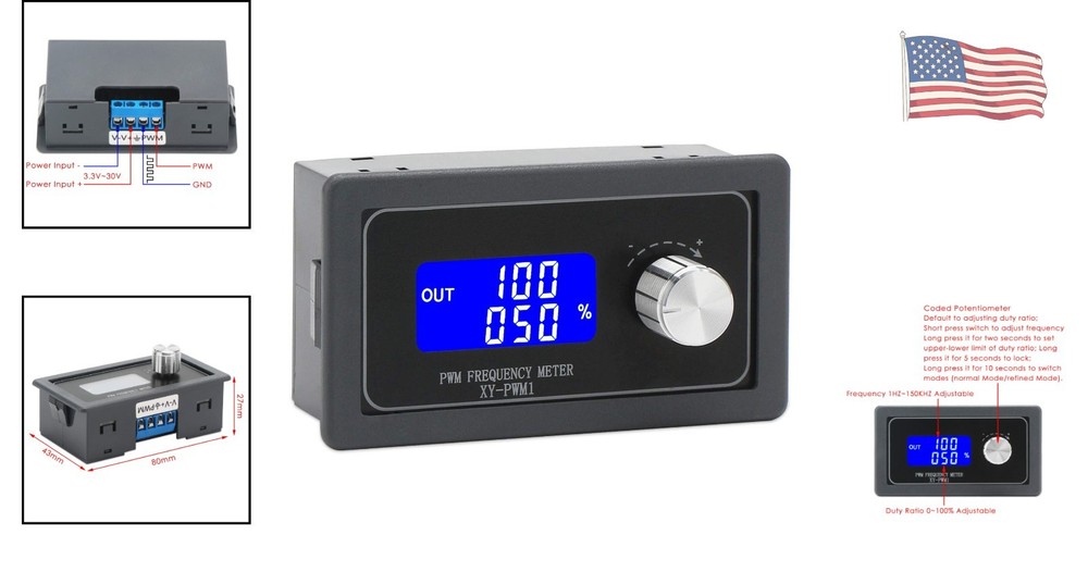 Versatile Frequency Generator with Adjustable Duty Cycle, 0-100%, 1Hz-150kHz