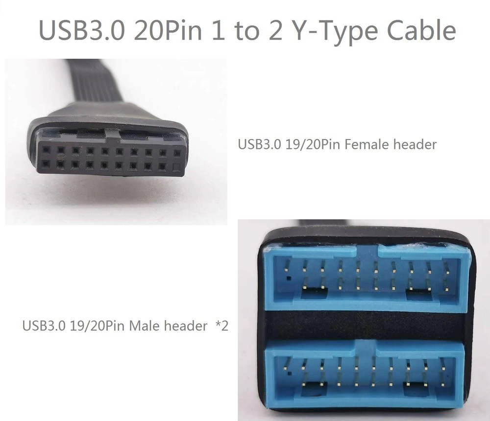 USB 3.0 Header Splitter Extension Cable,Motherboard Internal hub...