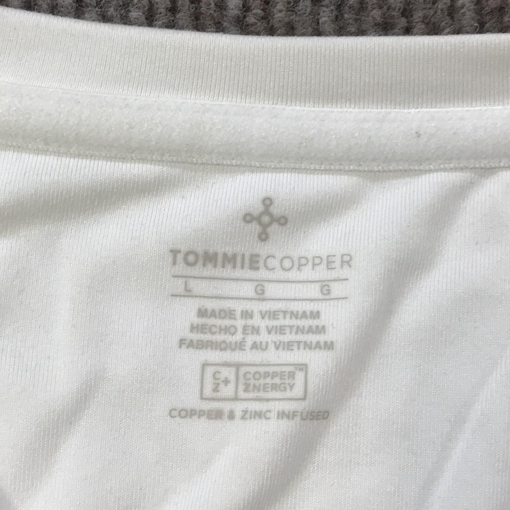 Tommie Copper Jacket Mens Large White Compression Zip Lower Back Support