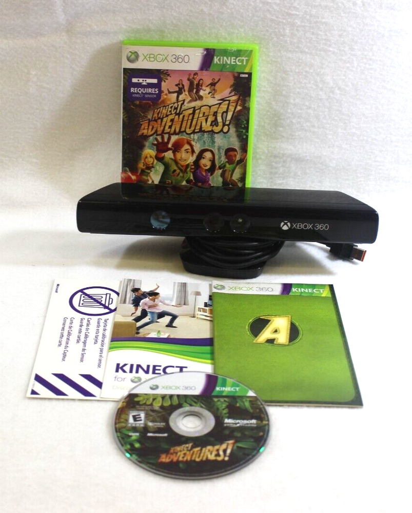 Microsoft Kinect Sensor for XBox 360 With Kinect Adventures Game ~ Complete