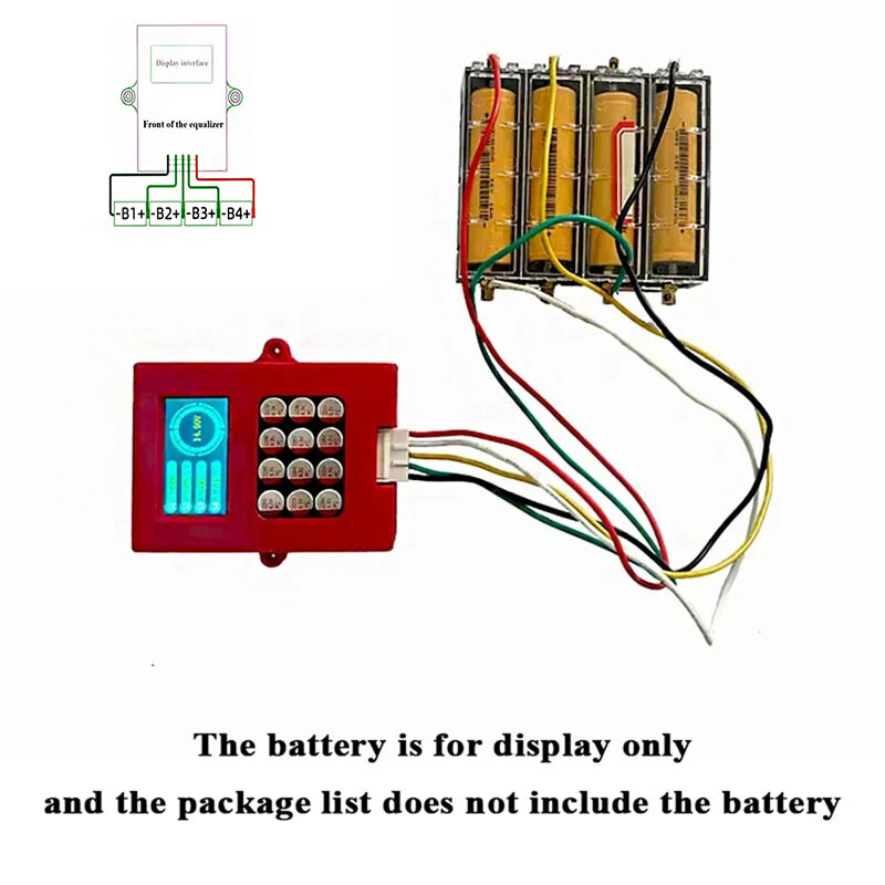 4S Li-ion LiFePo4 Battery Pack 5A Active Equalizer Balancer with Voltage display