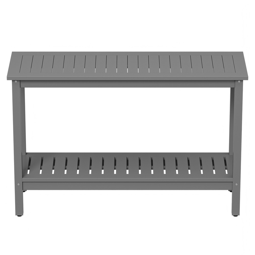 48'' Console Table Entryway Sofa Side Table w/ 2 Storage Shelves Organizer Gray