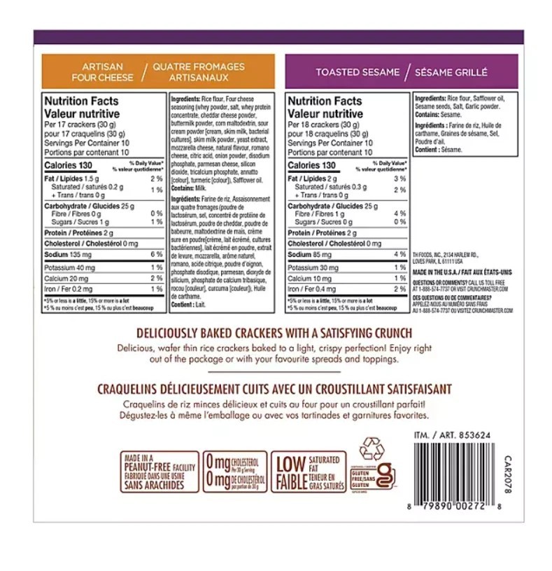 Crunchmaster Variety Pack Rice Crackers, 10.5 oz, 2 pk