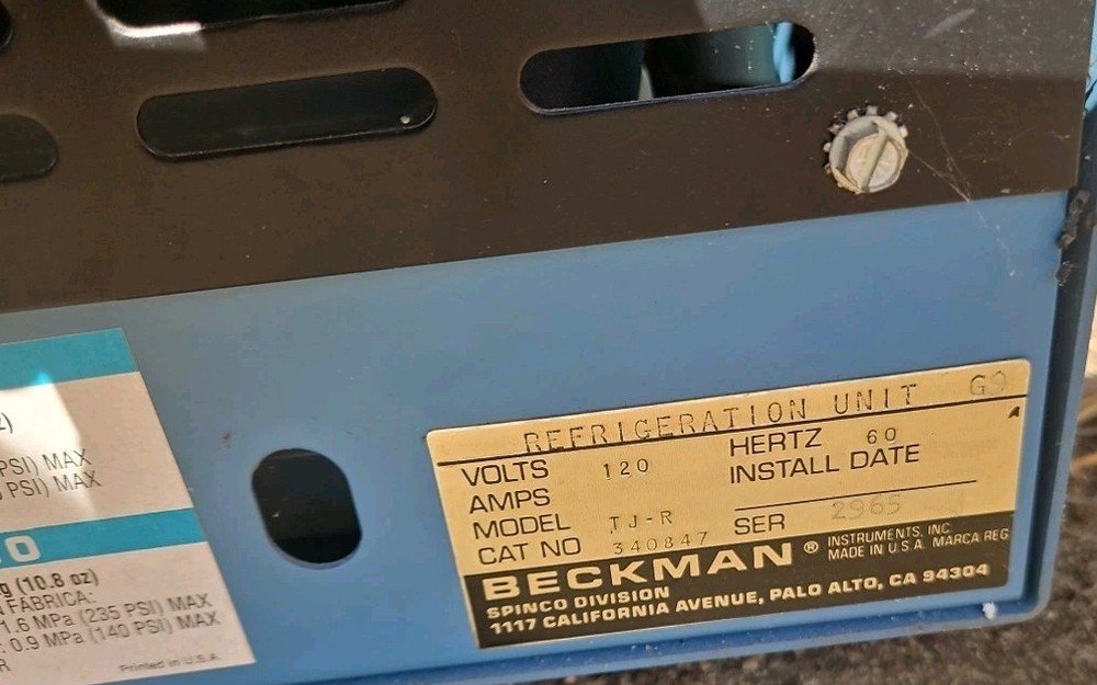 Beckman Refrigeration Unit 1TR System