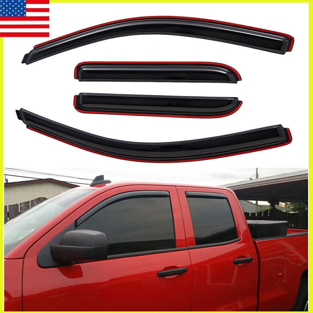 For 2014-2018 Chevy Silverado Double Cab  Window Visor Vent Rain Guard Deflector