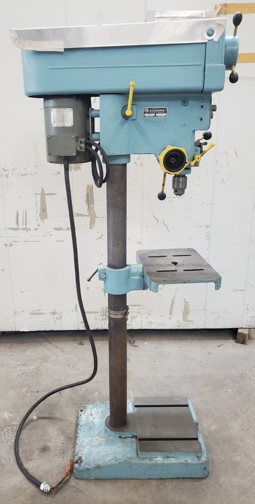 CLAUSING CORP 14" VARIABLE SPEED DRILL PRESS MODEL 1689 RPM 1725 208 VOLTS 3.2A