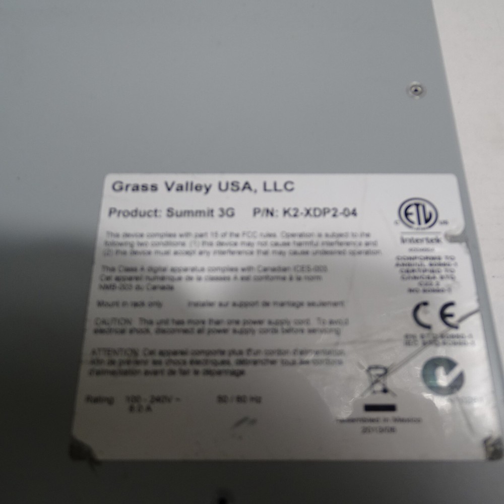 Grass Valley K2 Summit 3G Production Client