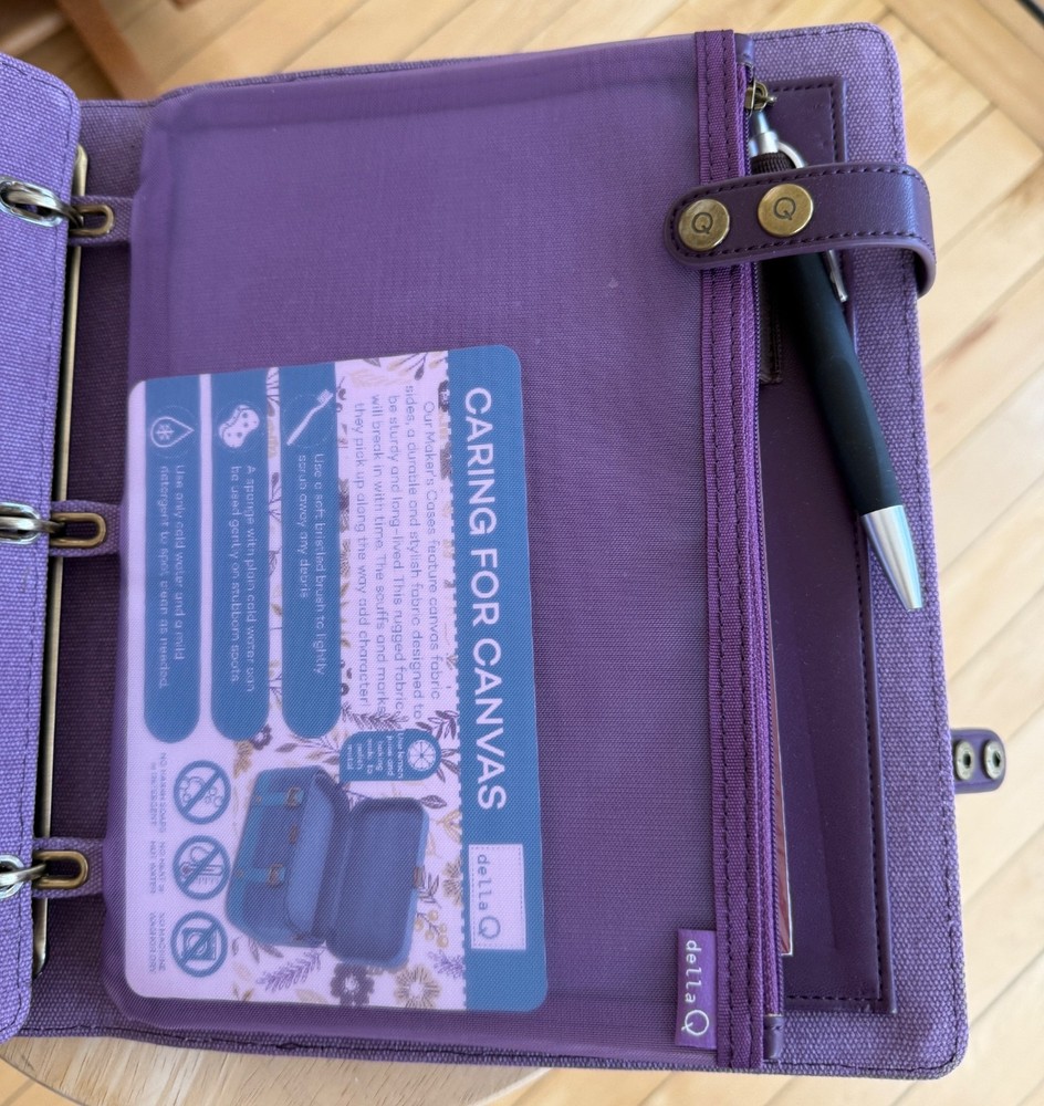 NEW DELLA Q, MAKERS HOOK & NEEDLE NOTEBOOK, PLUM, $152.00 RETAIL!!