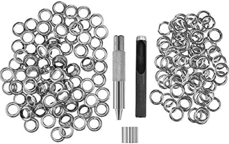 Grommet Tool Kit, Grommet Setting Tool and 100 Sets Eyelets with Storage Box,...