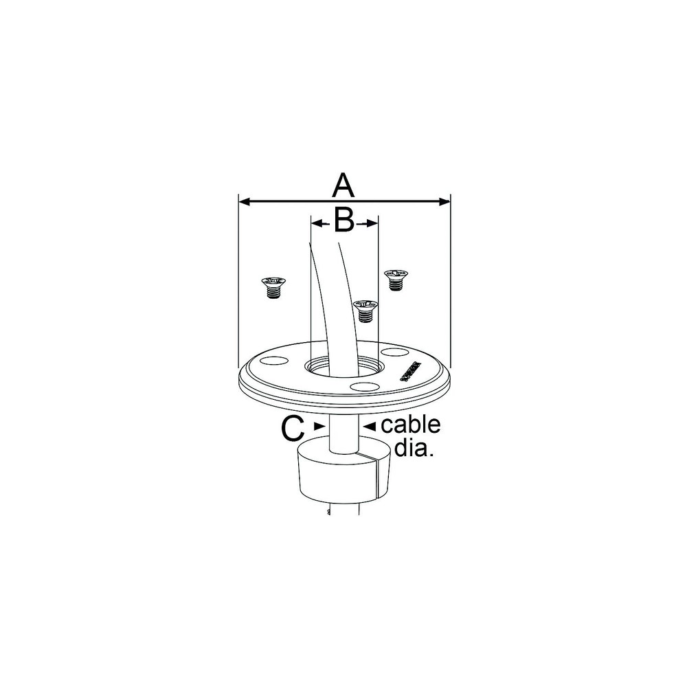Scanstrut DS-LP-21B-BLK Cable Seal