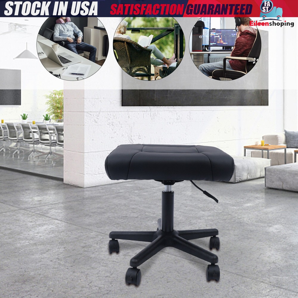 Office Foot Stool with Wheels, Height Adjustable Rolling Leg Rest Adjustable