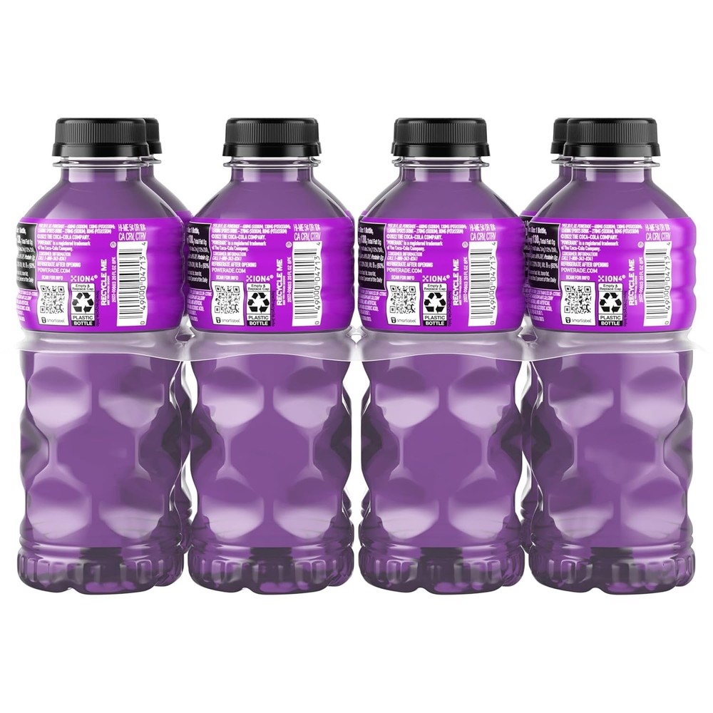 Powerade Sports Drink Grape 20oz 8 Pack Electrolyte Hydration Beverage