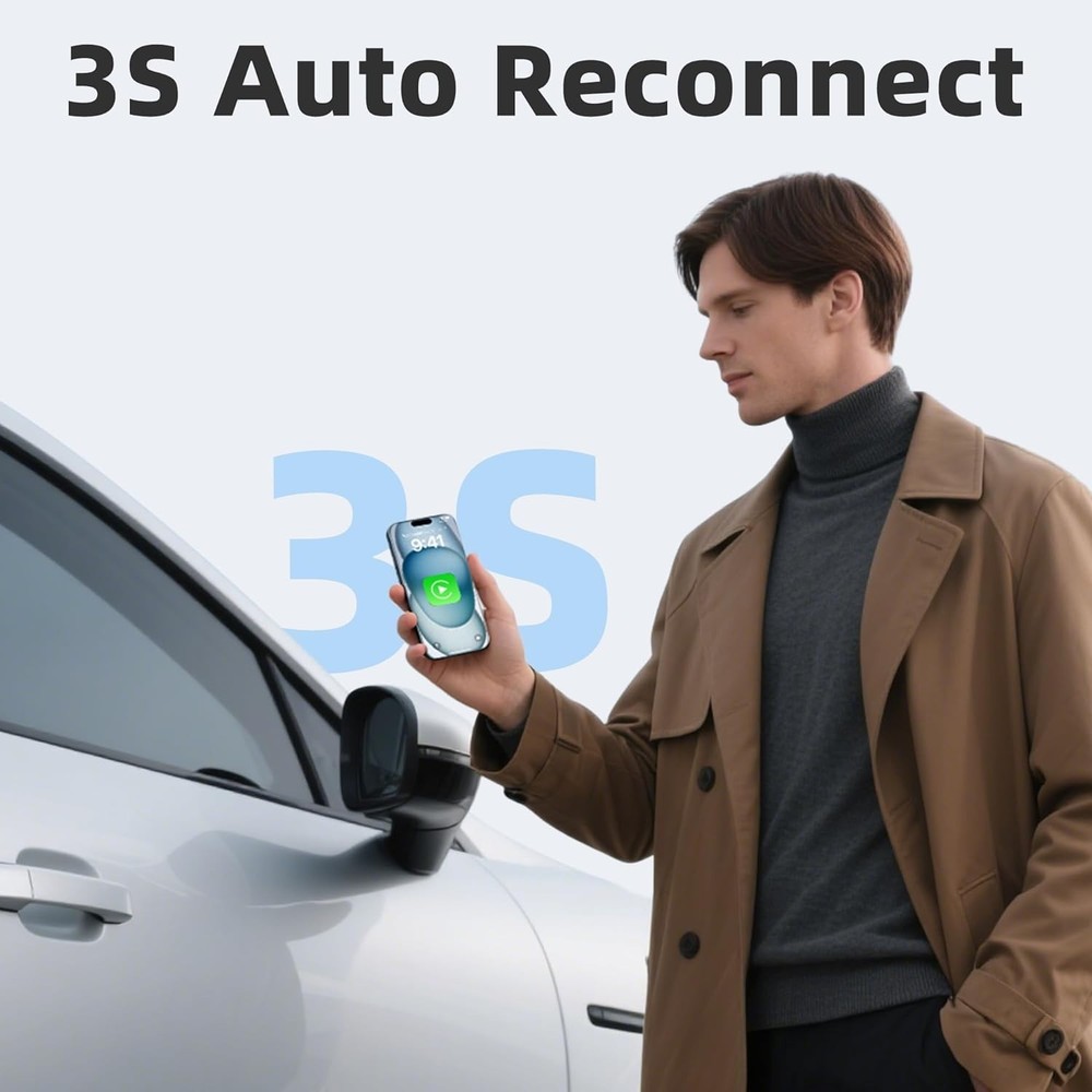 Junboer Mini Wireless Carplay Adapter for iPhone - Silver