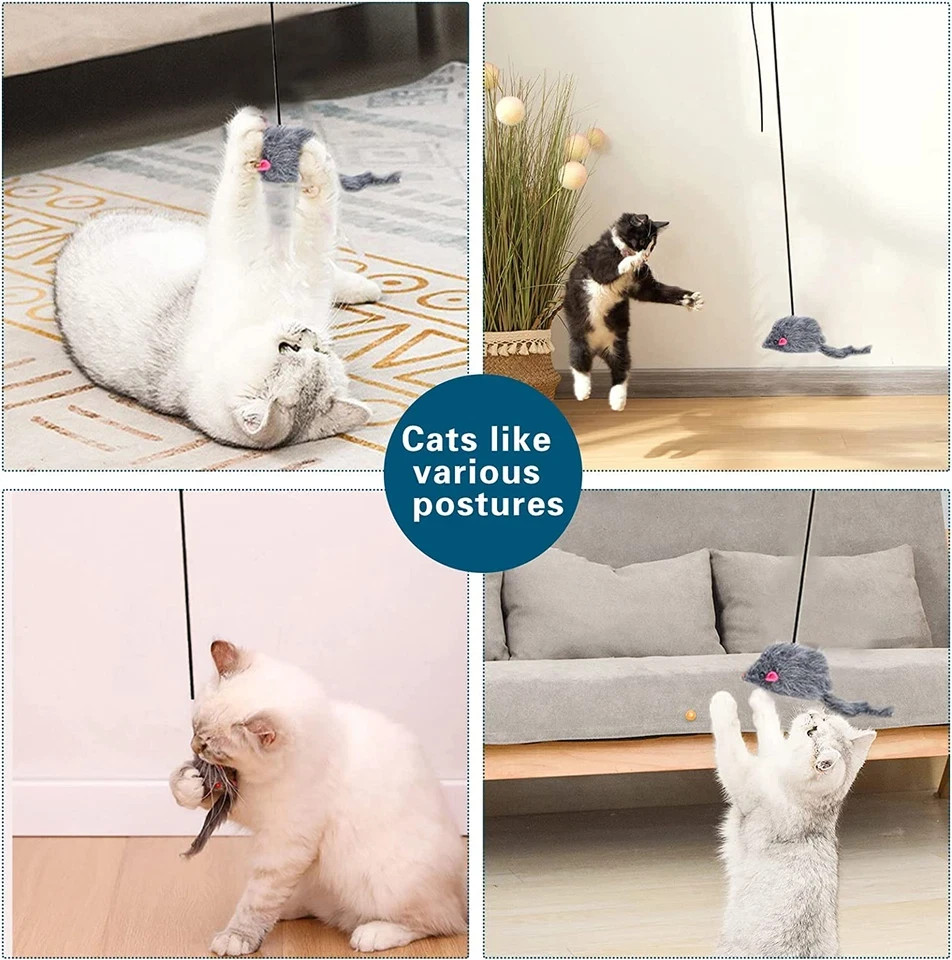 Interactive Cat Feather Toys,Retractable Teaser Toy Hanging Interactive Toys