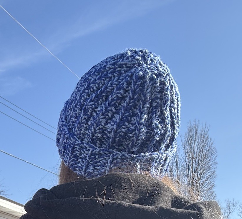 Handmade Crochet Beanie - Royal & Mid Blue