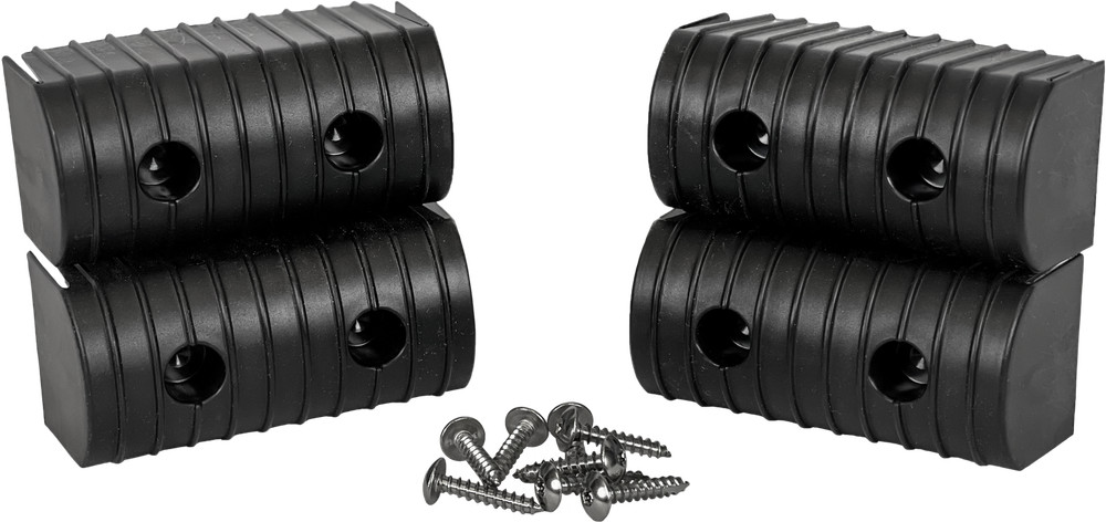 Caliber Bunk Wrap End Cap Kit 2X4 4/Pack W/ Hardware Black for Trailers 23051-BK