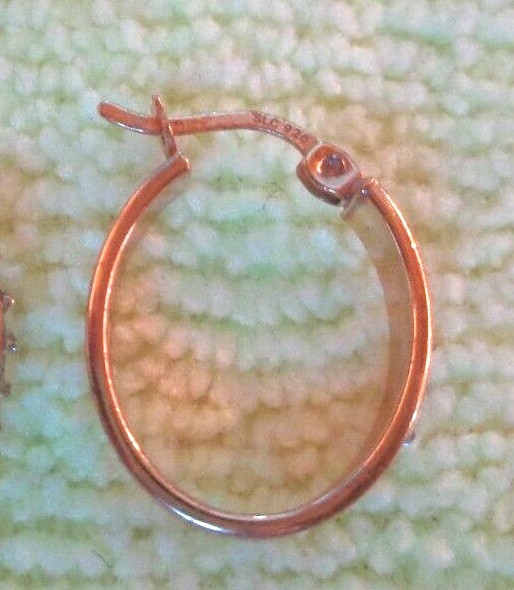 GOLDTONE STERLING SILVER OVAL HOOPS EARRINGS