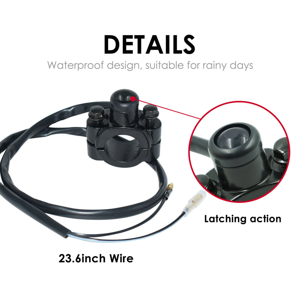 Universal 7/8" Motorcycle Handlebar ON OFF Switch Button Headlight Kill Switches