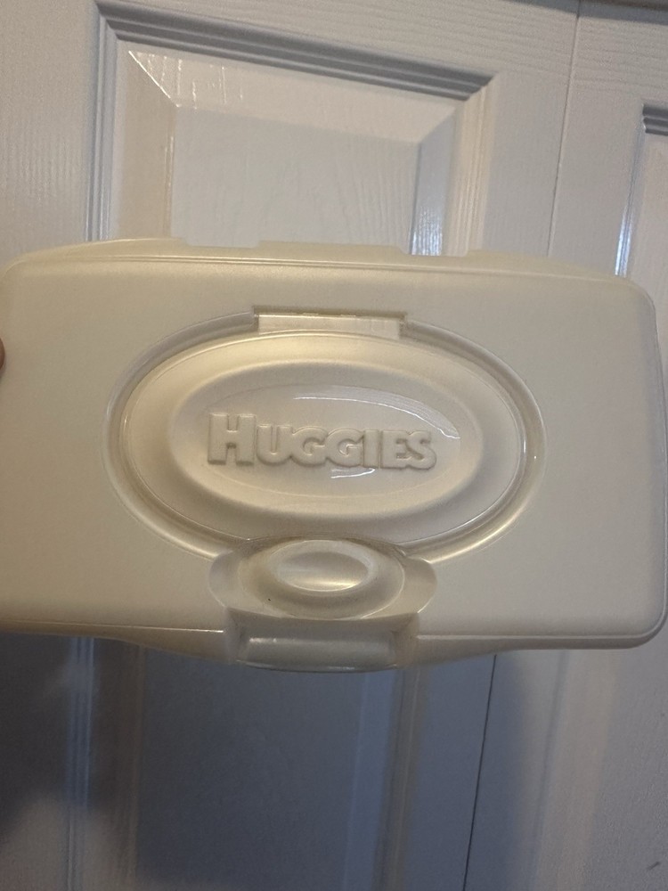 Huggies EMPTY Wipe Holder With Dots 2 Small Scuffs Multicolor