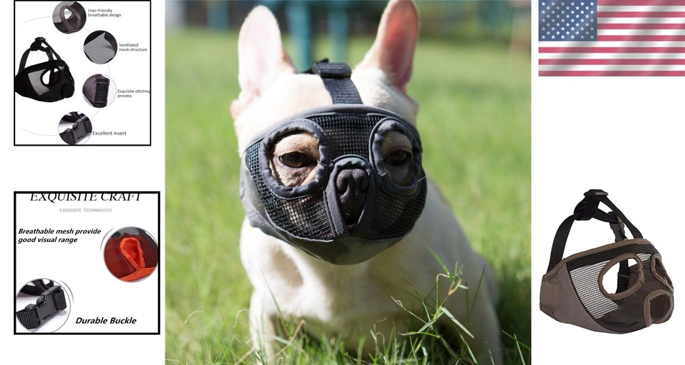 Short-Muzzled Dog Muzzle, Soft English Bulldog Muzzle