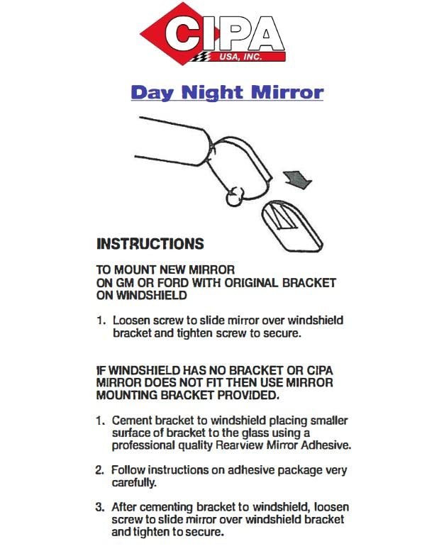 32000 Day/ Night Rearview Mirror",Black 10"