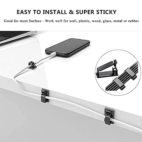 Cord Management Organizer Kit 4 Cable Sleeve split with 41Self Adhesive Cable Cl