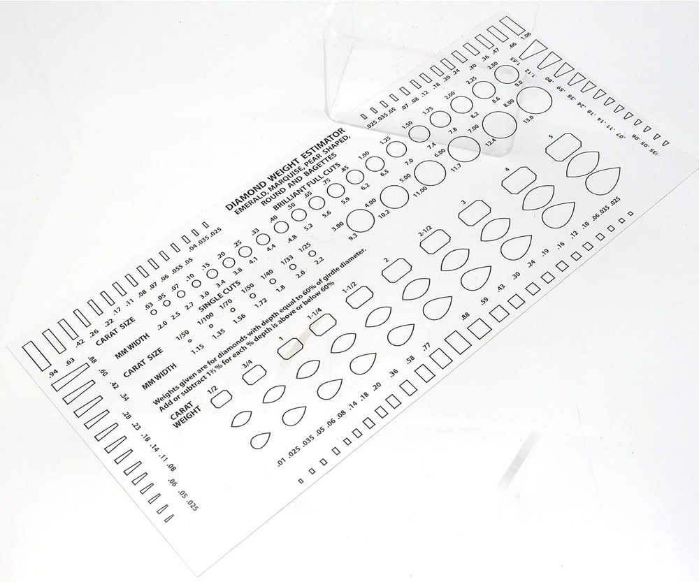 Eurotool Diamond Gemstone Weight Gauge Gem Sizer Template Tool