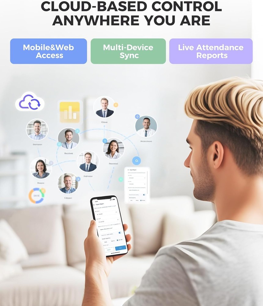 TC5 Cloud-Based Face Recognition Time Clock for Employees WiFi Attendance System