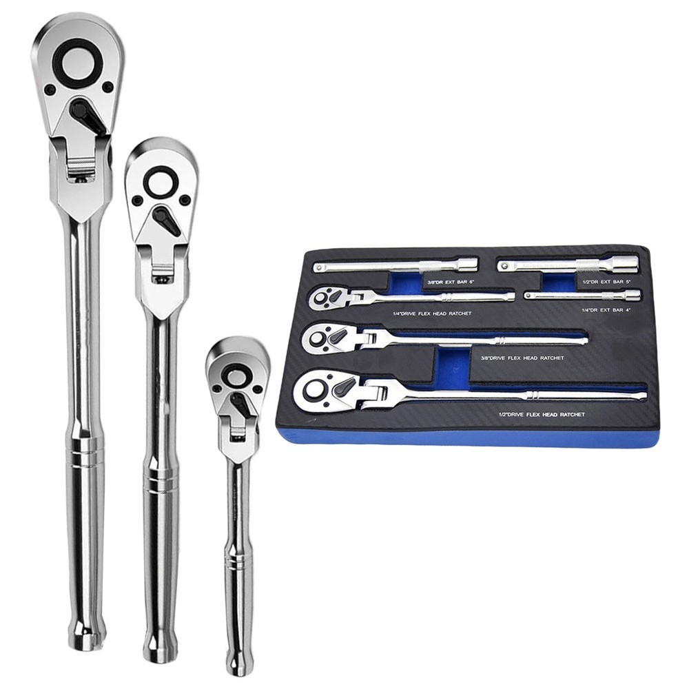 Extra Leverage For Hard-to-Reach Areas 72 Tooth Ratchet Ergonomic Handle