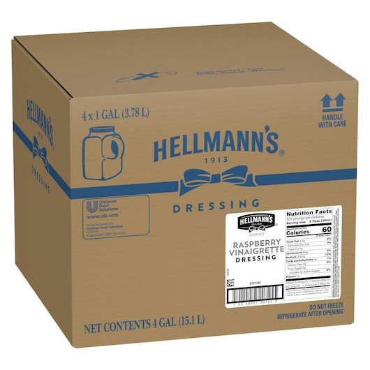 Hellmann s Raspberry Vinaigrette Dressing, 1 Gallon, 4 Per Case