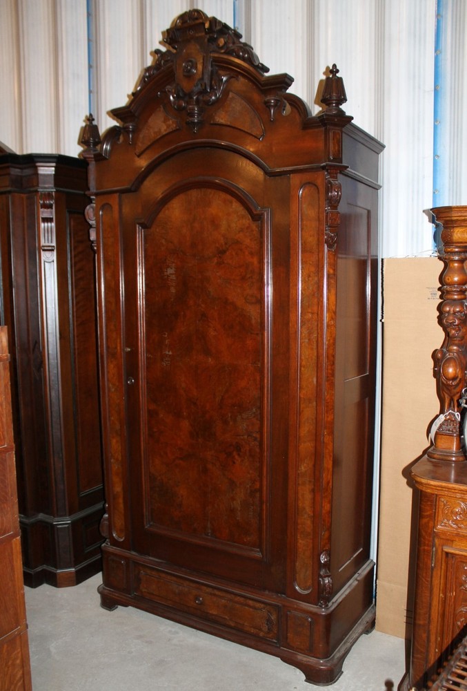 American Victorian Walnut Armoire Wardrobe
